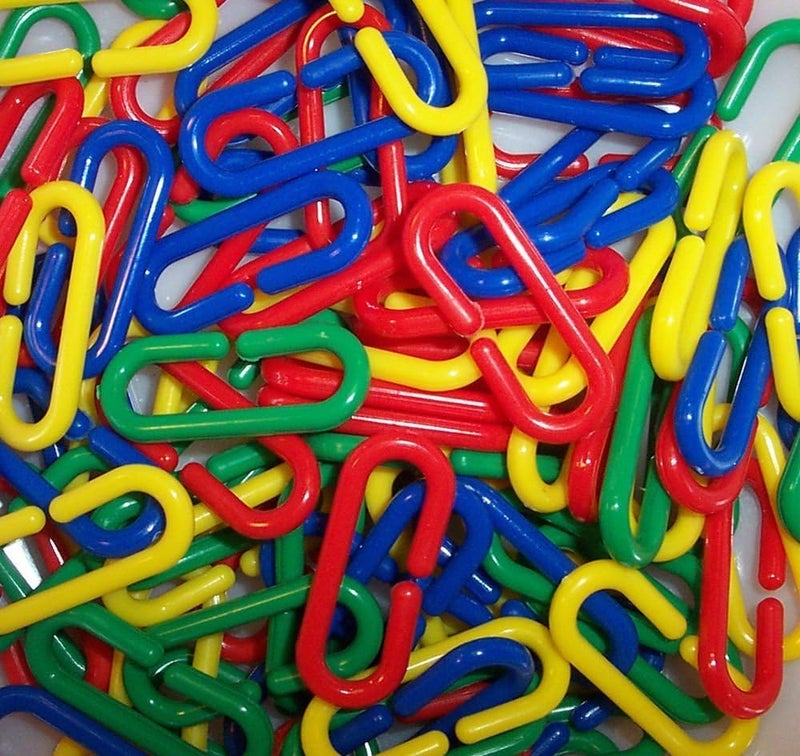 Nextnol 240 PCS，Plastic C-Clips Hooks Chain，Parrot Bird Toy Cage，Bird Toy Parts，Rat Toy Cage，Can Also be Used as Learning Resource Rainbow Link 'n' Learn Links. - Image 2
