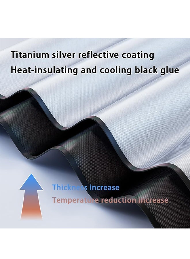 مظلة واقية من الشمس للزجاج الأمامي للسيارة، غطاء قابل للطي لحماية الزجاج الأمامي من الشمس، مقبض قابل للانحناء 360 درجة، عازل للحرارة، مناسب لجميع أنواع السيارات والشاحنات وسيارات الدفع الرباعي وسيارات السيدان - Image 3