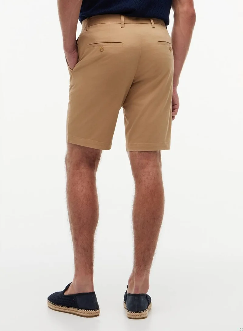 Tommy Hilfiger Timeless Camel Denton Slim Straight Twill Chino Shorts for Men | Best Price UAE