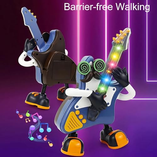 WISHKEY Guitar Toy for Kids with 3D Light Effects and Cool Music, Battery Operated Dancing Robot Toy, Interactive Electric Guitar Dancing Robot, 3+ Years (Pack of 1, Blue) - Image 5