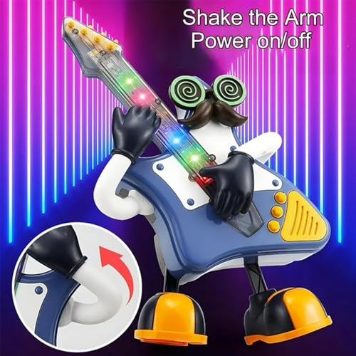 WISHKEY Guitar Toy for Kids with 3D Light Effects and Cool Music, Battery Operated Dancing Robot Toy, Interactive Electric Guitar Dancing Robot, 3+ Years (Pack of 1, Blue) - Image 4