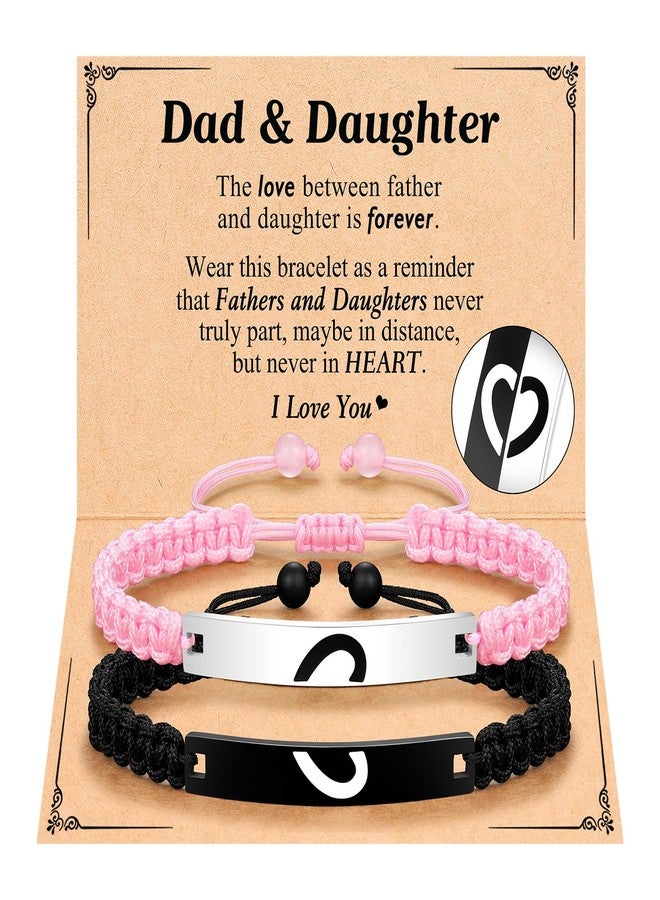 UPROMI Valentines Day Gifts for Dad from Daughter, Father Daughter Bracelet Fathers Day Christimas Birthday Gifts for Dad Daddy Ideas - Image 1