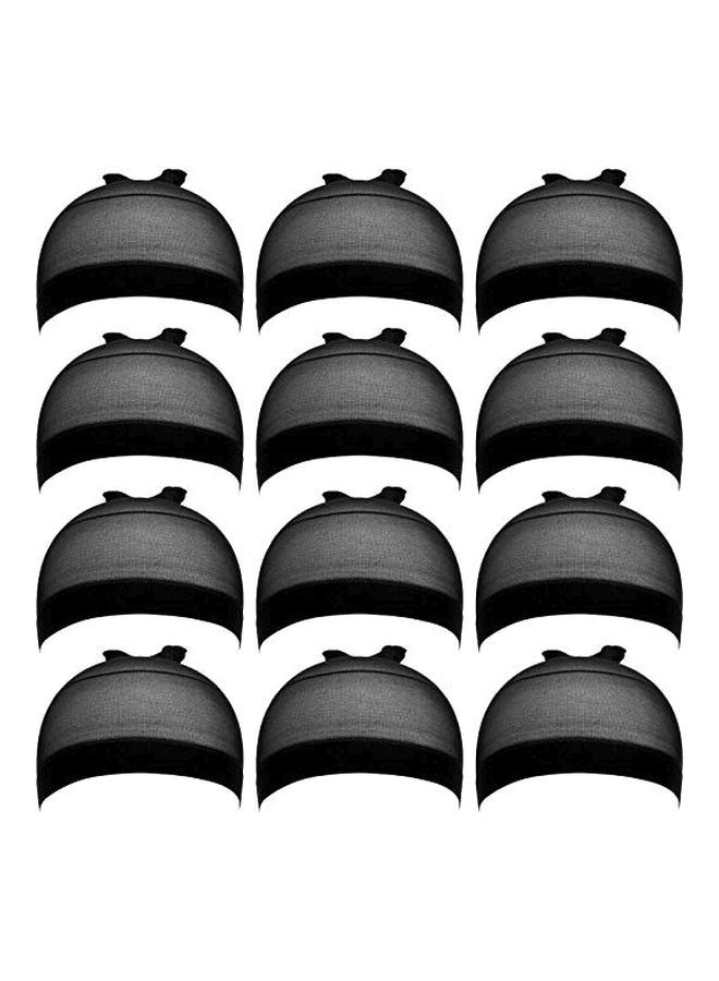 NIBEMINENT 12-Piece Wig Cap Black
