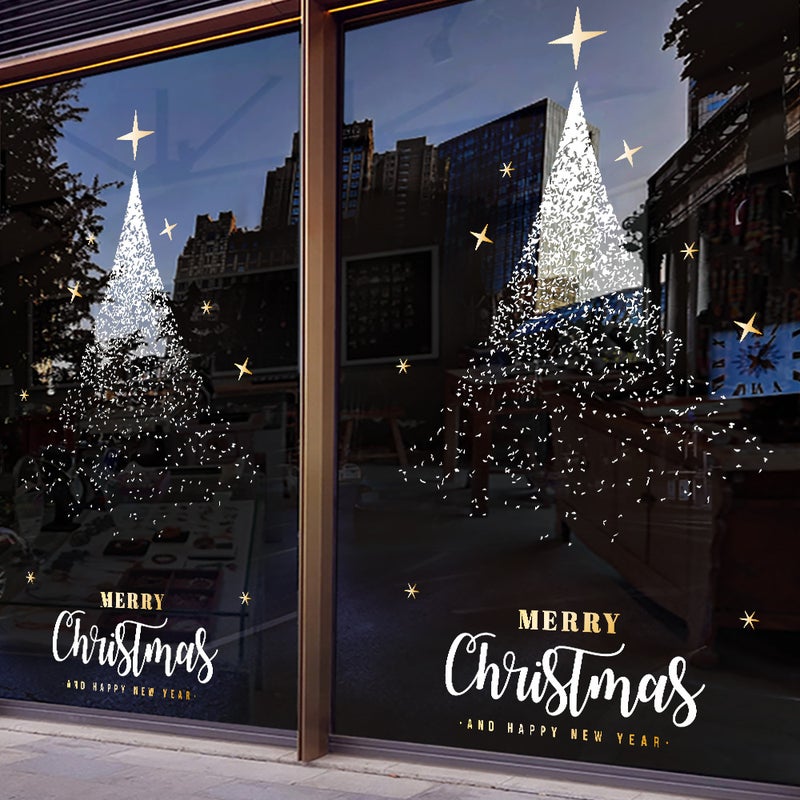 2026 Christmas Decoration Window Stickers Window Grilles Wall Stickers Shopping Mall Jewelry Store Window Electrostatic Glass Stickers Door Stickers - Image 4