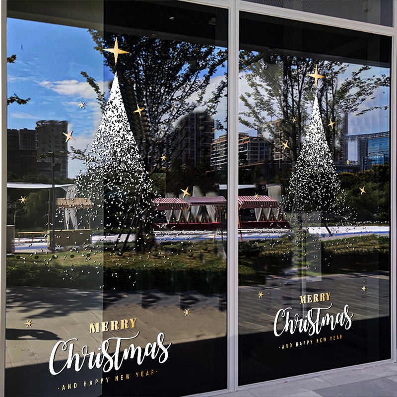 2026 Christmas Decoration Window Stickers Window Grilles Wall Stickers Shopping Mall Jewelry Store Window Electrostatic Glass Stickers Door Stickers - Image 5