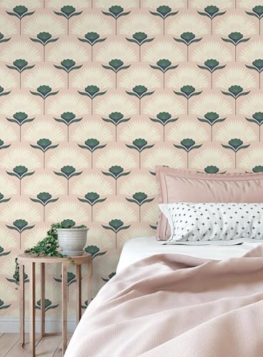 CiCiwind 1733937 Wallpaper Peel and Stick Pink Boho Wall Paper Floral Removable Self Adhesive Wallpaper for Bathroom Bedroom Laundry Room Papel Tapiz para Pared Wall Covering - Image 3