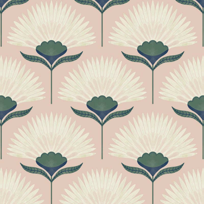 CiCiwind 1733937 Wallpaper Peel and Stick Pink Boho Wall Paper Floral Removable Self Adhesive Wallpaper for Bathroom Bedroom Laundry Room Papel Tapiz para Pared Wall Covering - Image 2