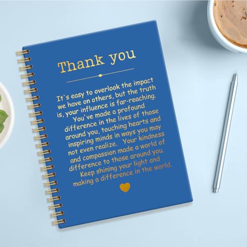 QYUVK Thank You Navy Blue Hardcover 160 Pages Spiral Notebooks, Funny Thank You Gifts for Women Men Coworkers Leader Mentor, Appreciation Gifts for Employees, Thanksgiving Gifts for Colleagues Leaders - Image 4