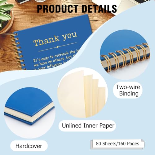 QYUVK Thank You Navy Blue Hardcover 160 Pages Spiral Notebooks, Funny Thank You Gifts for Women Men Coworkers Leader Mentor, Appreciation Gifts for Employees, Thanksgiving Gifts for Colleagues Leaders - Image 3