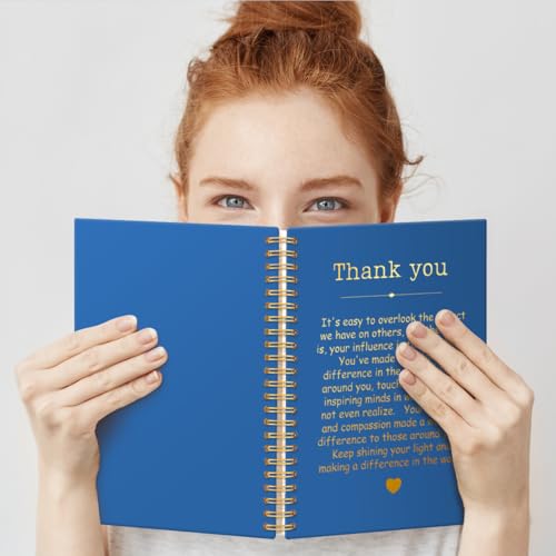 QYUVK Thank You Navy Blue Hardcover 160 Pages Spiral Notebooks, Funny Thank You Gifts for Women Men Coworkers Leader Mentor, Appreciation Gifts for Employees, Thanksgiving Gifts for Colleagues Leaders - Image 5