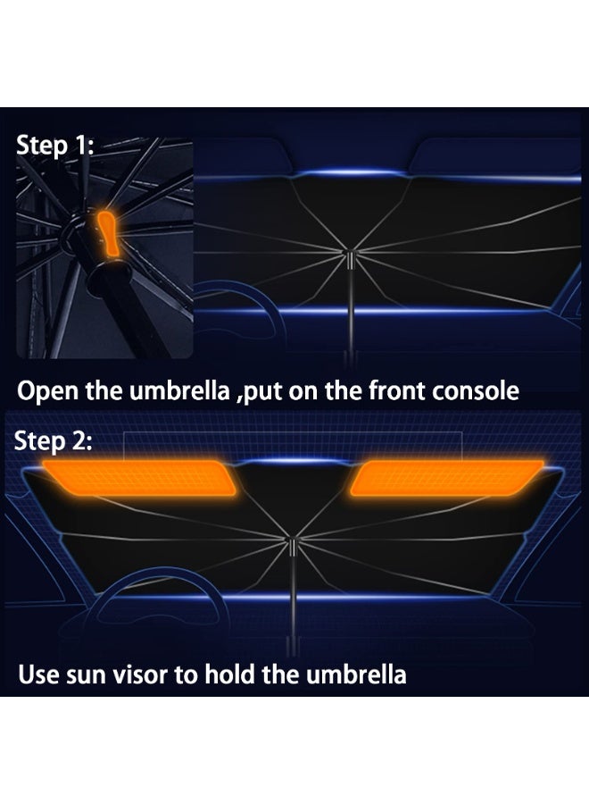Generic Car Windshield Sunshade Umbrella Foldable Car Sun Visor Front Window Sun Shade Cover Block UV Rays and Keeps Cars Cool - Image 5