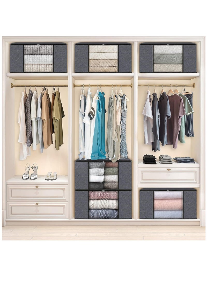 HOMESTAR 6 Piece Storage Containers for Bedroom, Closet and Blankets Organization - Image 4