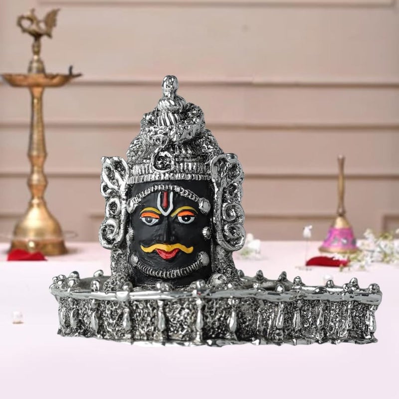 KRAFTRIUM تمثال شيفلينغ ماهاكال مطلي بالفضة بتشطيب عتيق 4 بوصة مثالي لواجهة السيارة وزينة المنزل واستخدامات المكتب - Image 1