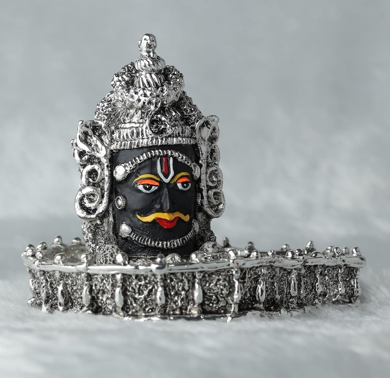 KRAFTRIUM تمثال شيفلينغ ماهاكال مطلي بالفضة بتشطيب عتيق 4 بوصة مثالي لواجهة السيارة وزينة المنزل واستخدامات المكتب - Image 5