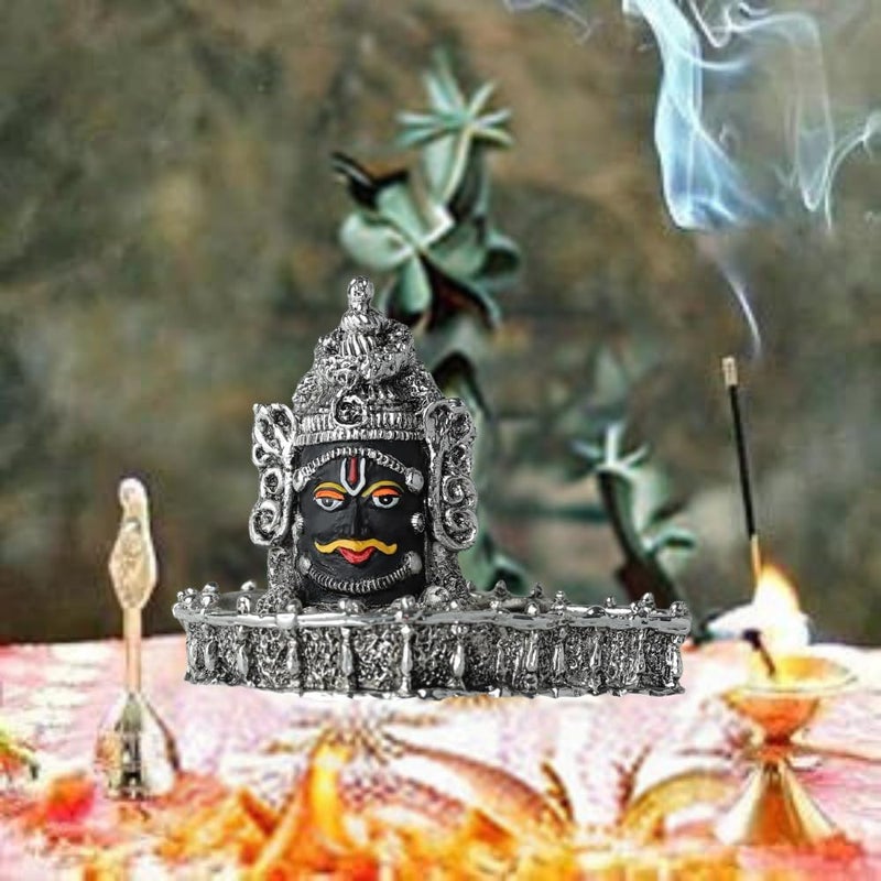 KRAFTRIUM تمثال شيفلينغ ماهاكال مطلي بالفضة بتشطيب عتيق 4 بوصة مثالي لواجهة السيارة وزينة المنزل واستخدامات المكتب - Image 3