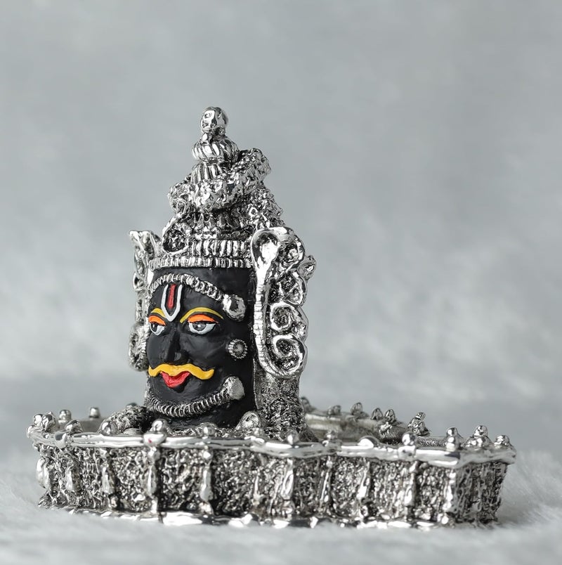 KRAFTRIUM تمثال شيفلينغ ماهاكال مطلي بالفضة بتشطيب عتيق 4 بوصة مثالي لواجهة السيارة وزينة المنزل واستخدامات المكتب - Image 4