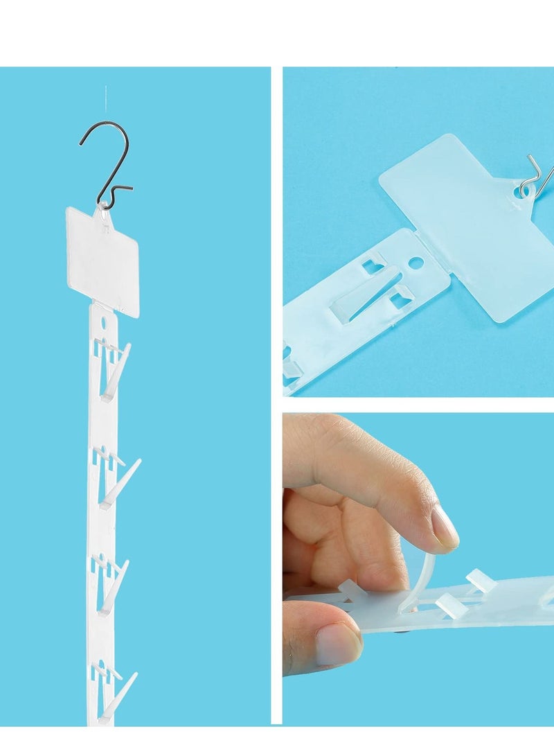 SYOSI 12 Pieces Station Hanging Merchandise Strips with Hooks Merchandise Display Clip on Strip with Label Header for Retail Store Display  - Image 4