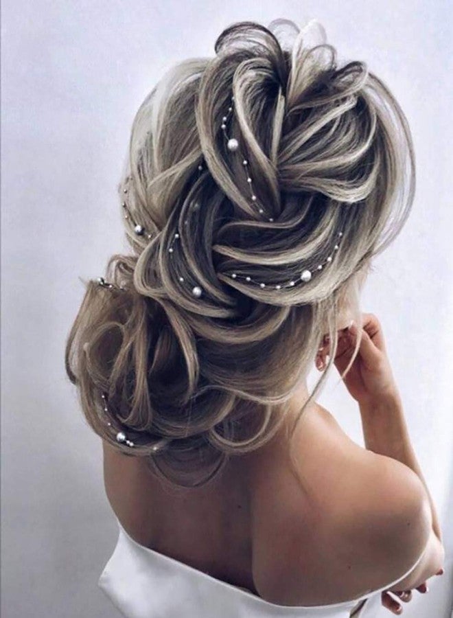 Chargances 2PCS Gold Wedding Long Headband for Brides - Pearl Bridal Headpiece Hair Vine Accessories for Women Weeding Jewelry (24"/60cm) - Image 4