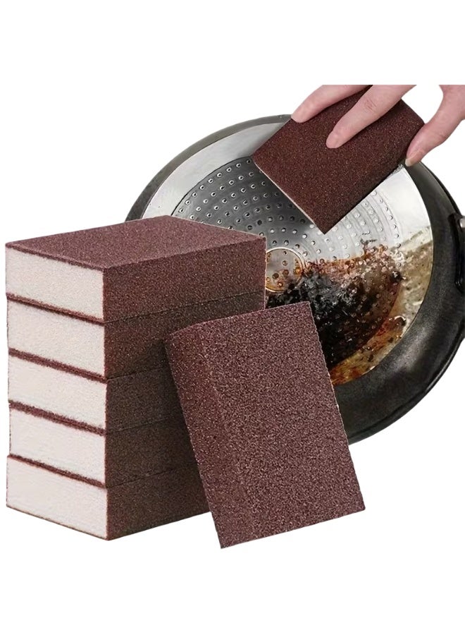 م اكس م إسفنجة التنظيف السحرية ومزيل الصدأ، وسادة تنظيف من الكربوروندوم، متعددة الأغراض للمطبخ والأطباق والأواني والمقالي والأنشطة الخارجية، (5، إسفنجة تنظيف) - Image 1