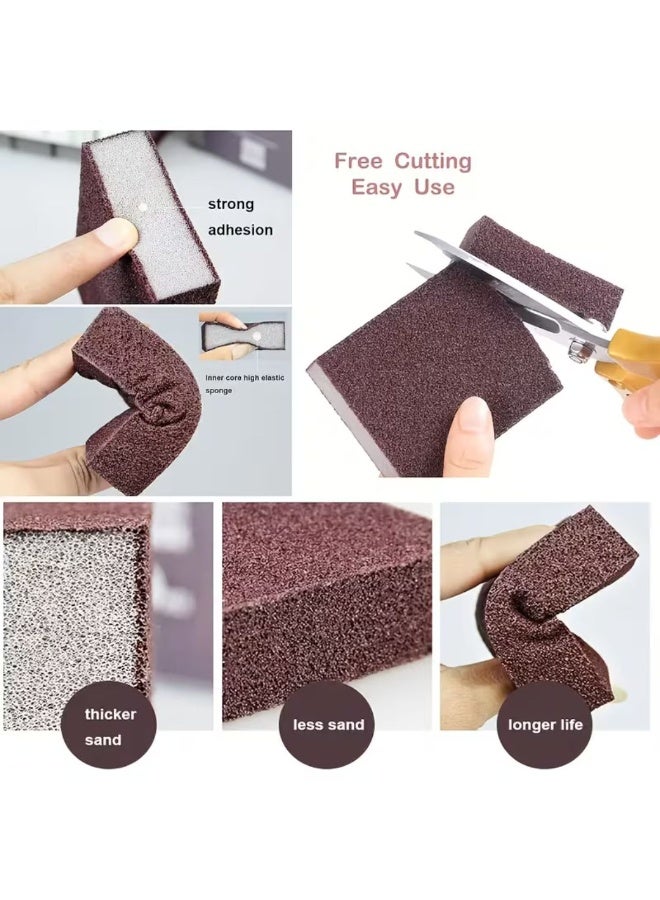 م اكس م إسفنجة التنظيف السحرية ومزيل الصدأ، وسادة تنظيف من الكربوروندوم، متعددة الأغراض للمطبخ والأطباق والأواني والمقالي والأنشطة الخارجية، (5، إسفنجة تنظيف) - Image 3