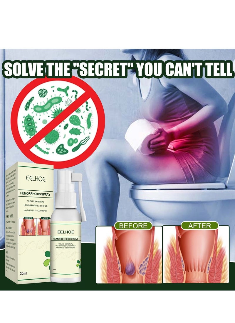 EELHOE Hemorrhoid Spray, Natural Herbal Hemorrhoids Spray Pain Itch Relief, Hemorrhoid and Fissure Treatment, Hemmoroids Treatment Removal Spray (1pcs) - Image 5