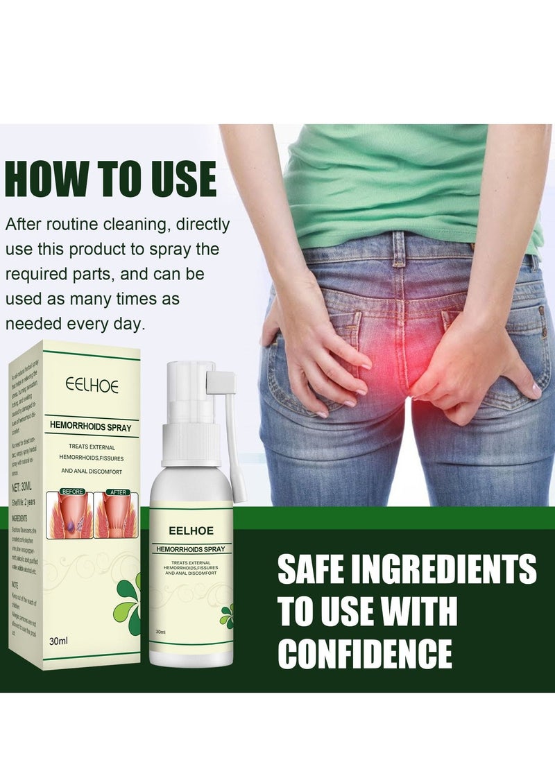 EELHOE Hemorrhoid Spray, Natural Herbal Hemorrhoids Spray Pain Itch Relief, Hemorrhoid and Fissure Treatment, Hemmoroids Treatment Removal Spray (1pcs) - Image 4