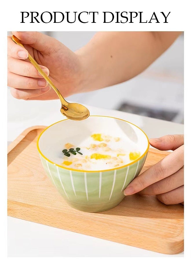 DUNISO طقم 10 قطع من الأطباق والأوعية والملاعق الخزفية، آمن للاستخدام في الميكروويف، طبق صلصة، وعاء غمس، وعاء تقديم، قابل للتكديس، للحلويات، المقبلات، الكاتشب، السلطة، السوشي، المعكرونة، الحساء، مجموعة أدوات المائدة الخزفية، أدوات مائدة خزفية - Image 4