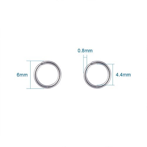 KISSITTY 2000Pcs 6mm Stainless Steel Open Jump Rings Connectors 0.8mm Thick Chainmail Making Jewelry Findings - Image 3