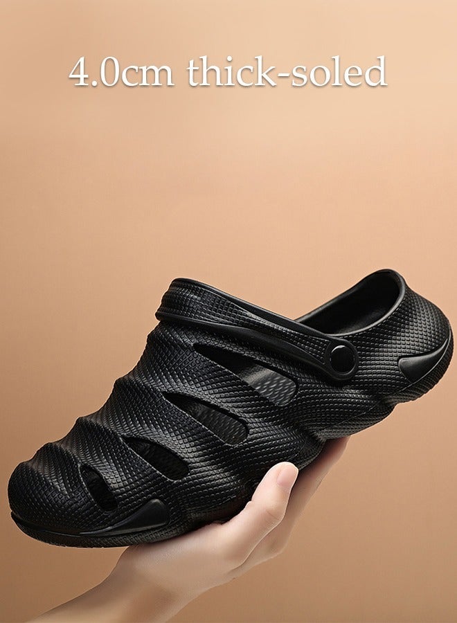 DUNISO Men's Clog Sandals Quick Drying Slide Sandal with Non-slip Soles Thick Sole Beach Slipper Breathable Slip-on Sandal Men's House Flat Slipper for Indoor & Outdoor - Image 3