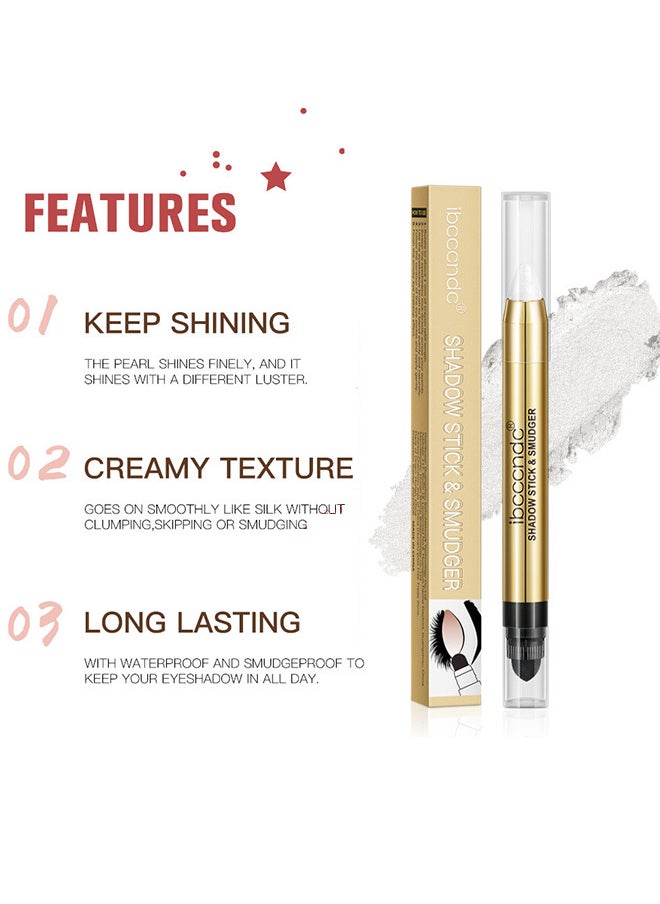 ibcccndc - Eyeshadow Stick Double End Metallic Shimmer Highlighting Soft Pigmented Shiny Waterproof Longlasting Eye Shadow Pencil for Women - Image 1