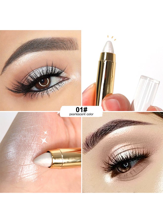 ibcccndc - Eyeshadow Stick Double End Metallic Shimmer Highlighting Soft Pigmented Shiny Waterproof Longlasting Eye Shadow Pencil for Women - Image 1