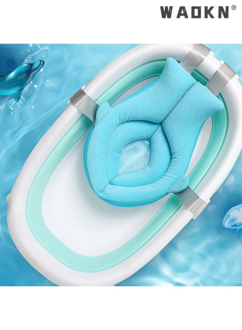 WAOKN Multi-functional Baby Bath Mat, Adjustable Infant Bathtub Support Pillow Mat, Designed Specifically for Baby with a Bath Pillow, Making Bathing Easier(Blue)  - Image 5