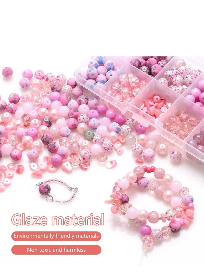 200 Pcs 10 Styles 8mm Crackle Glass Beads, Crystal Bead Handcrafted Bracelet Beads for Summer Beading Friendship Bracelet Mother Jewelry Making DIY Craft Project Supplies - Image 4