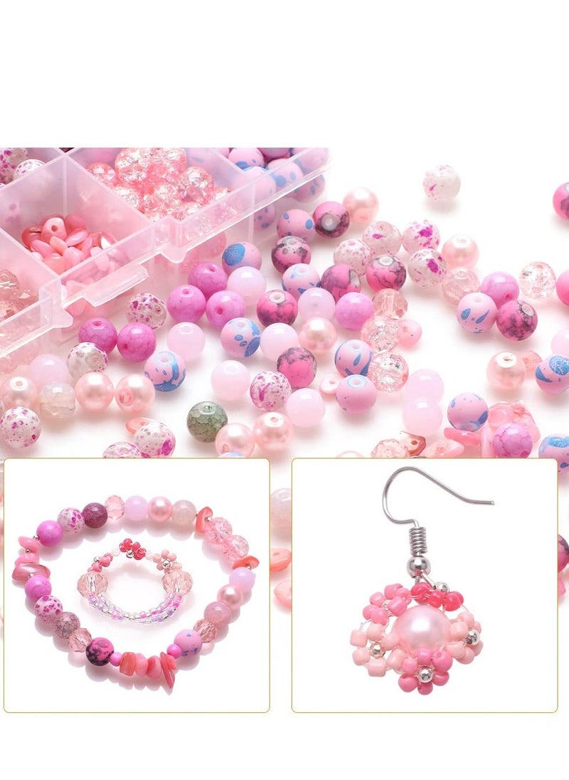 200 Pcs 10 Styles 8mm Crackle Glass Beads, Crystal Bead Handcrafted Bracelet Beads for Summer Beading Friendship Bracelet Mother Jewelry Making DIY Craft Project Supplies - Image 3