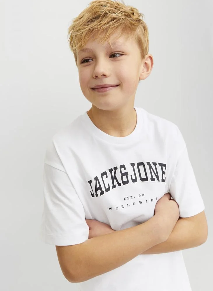 جاك وجونز جونيور Kids Logo Crew Neck T-Shirts