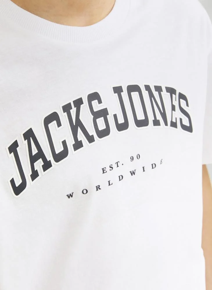 جاك وجونز جونيور Kids Logo Crew Neck T-Shirts