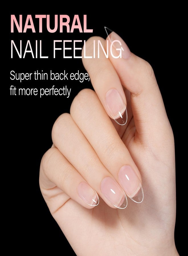 AILLSA Short Almond Nail Tips, 15 Sizes 240PCS Preshaped Soft Clear Gel Nails Tips Full Cover False Nails Tip Short Almond Shaped Tips - Image 3