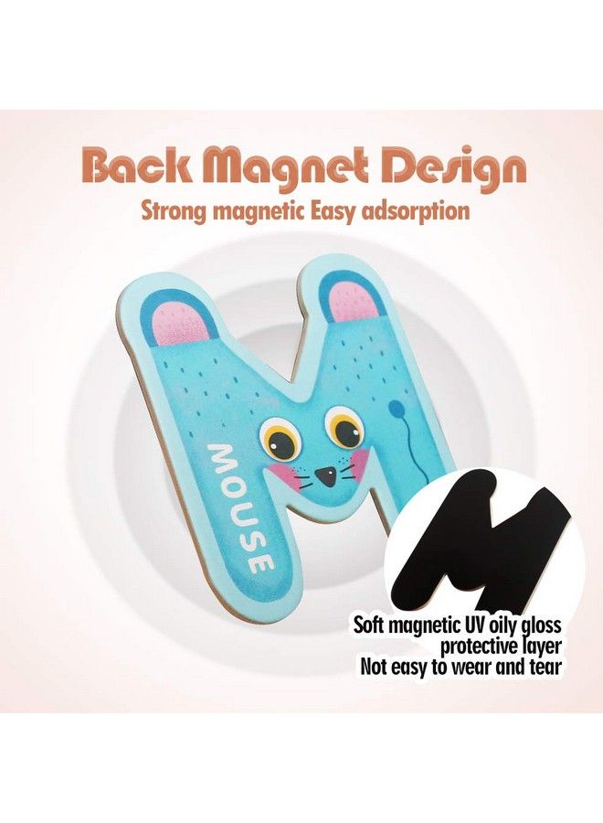 USATDD Jumbo Magnetic Letters Colorful Abc Alphabet Animal Shape Toys Large Uppercase Refrigerator Fridge Magnets Preschool Educational Toy Set Learning Spelling Game For 3 4 5 Year Old Toddler Kids - Image 4