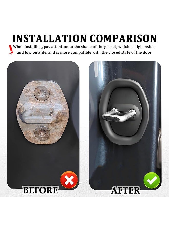 4PCS Silicone Car Door Lock Cover for Car Door Protector and Noise Reduction,Universal Automotive Exterior Accessories  - Image 3