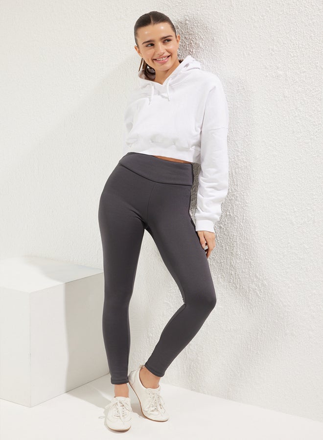 trendyol Anthracite Diver/Scuba Full Length Sports Tights THMAW24TY00077 - Image 2