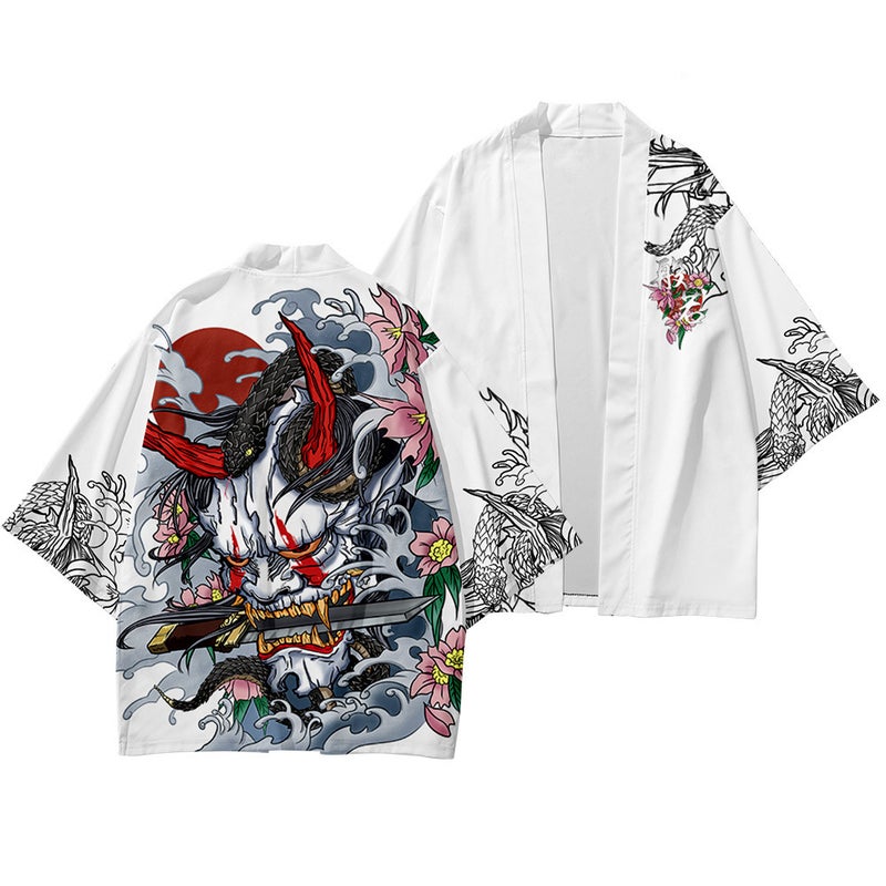 2023 Retro Crane Kimono Cloak 3D Digital Color Printing Cardigan Robe Kimono Feather Woven Adult Children'S Kimono