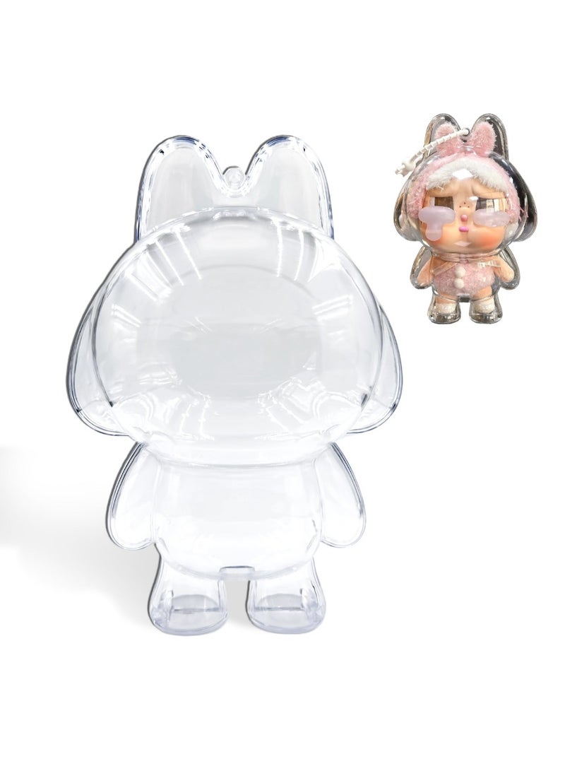 1pcs Transparent Doll Case for 17 cm Doll Cryingbaby Doll, Protective Key Ring for Crying Again Plush Figure, Plastic Clear Display Box (Figure Not Included)  - Image 1