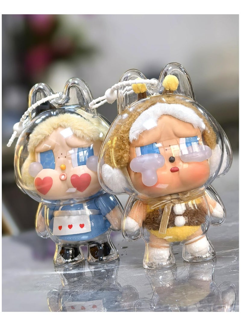1pcs Transparent Doll Case for 17 cm Doll Cryingbaby Doll, Protective Key Ring for Crying Again Plush Figure, Plastic Clear Display Box (Figure Not Included)  - Image 5