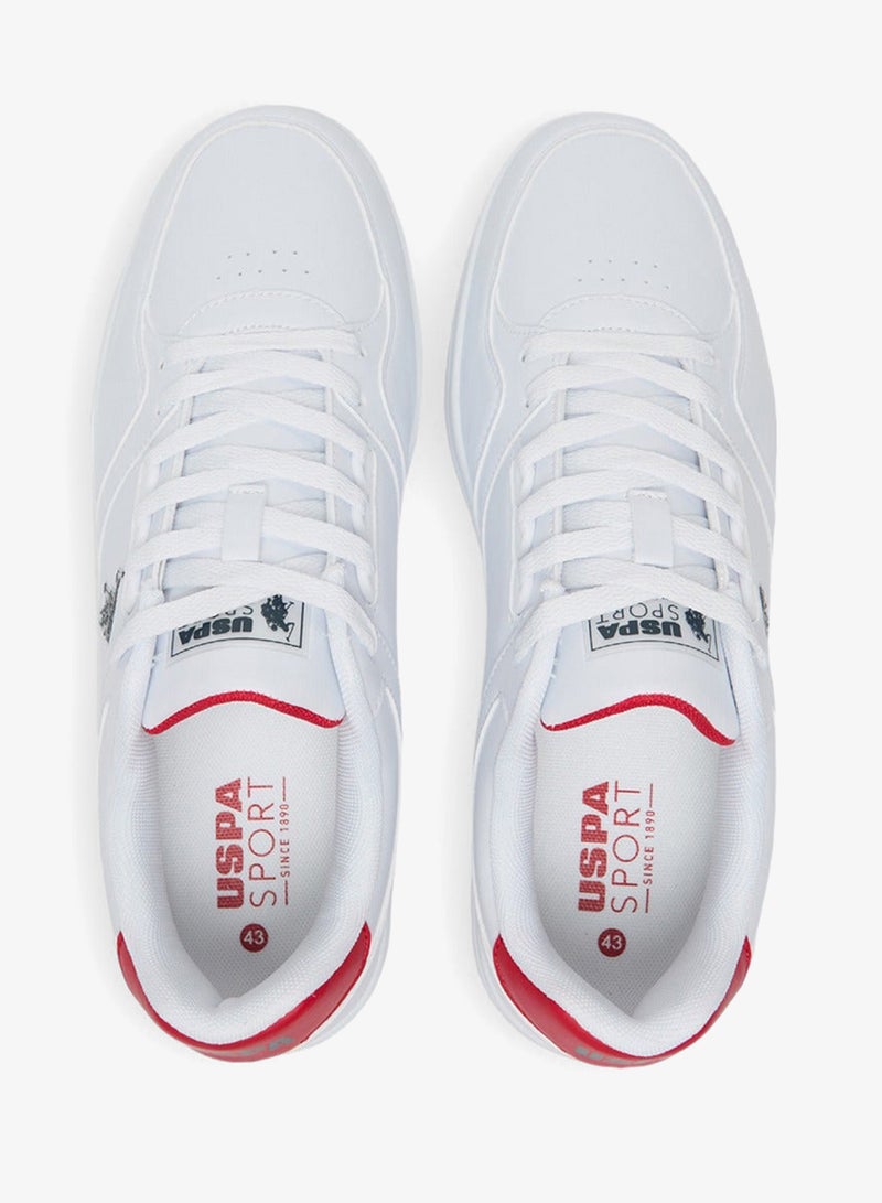 يو اس بولو اسن سنيكرز رجالي أبيض وأحمر كلاسيكي برباط - Image 5