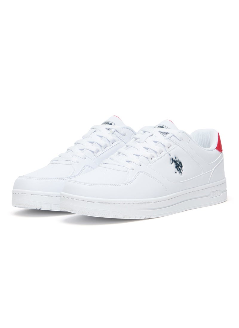 U.S. Polo Assn. - Men's White and Red Low-Top Sneakers - Lightweight Classic Lace-Up Design, Comfortable for Everyday Outfits - Image 1