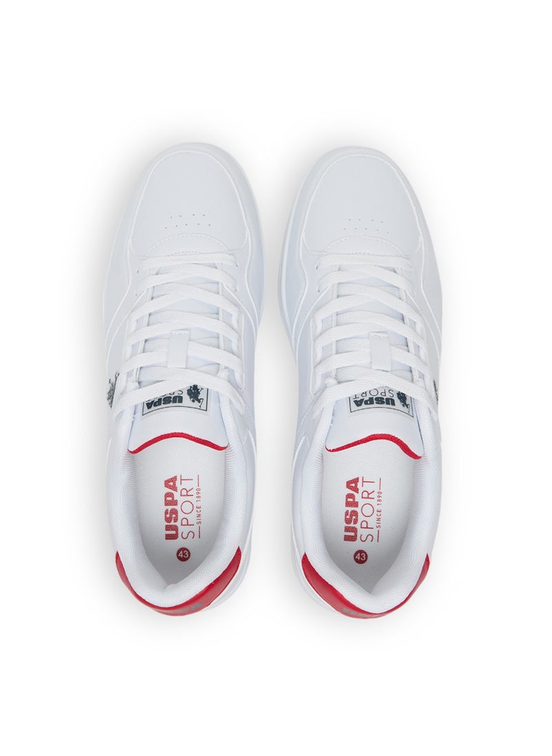 U.S. Polo Assn. - Men's White and Red Low-Top Sneakers - Lightweight Classic Lace-Up Design, Comfortable for Everyday Outfits - Image 1