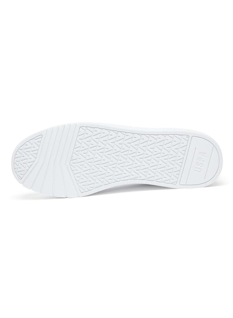 U.S. Polo Assn. White/Red Men's White and Red Low-Top Sneakers - Lightweight Shoes Classic Lace-Up Design Shoes, Comfortable for Everyday Outfits for Men | Best Price UAE