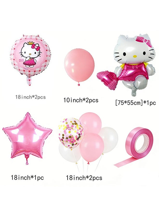 Hello Kitty Birthday balloon set, includes 9 Hello Kitty themed balloons, suitable for birthday parties - Image 2