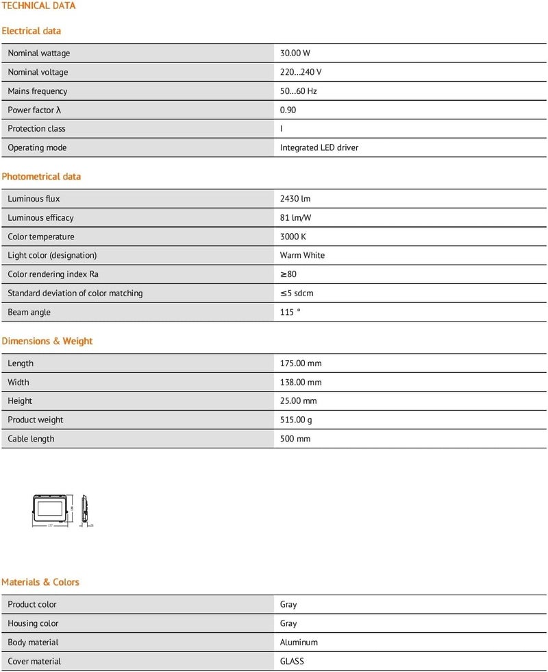 LEDVANCE Ledvance LED Flood Light ECO 30W Warm White - Image 5