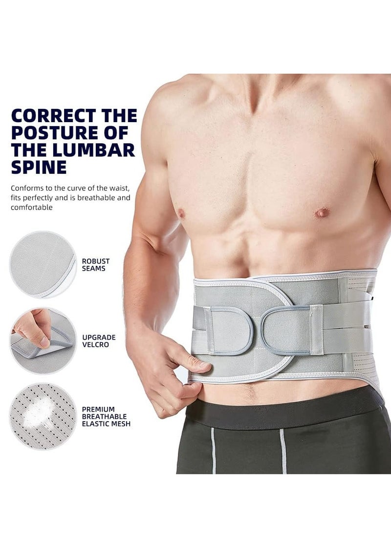 SYOSI Back Braces for Lower Back Pain Relief with 2 Different Hardness Sets Removable Stays, Breathable Back Support Belt for Men&Women, Herniated Disc, Sciatica, Scoliosis (Gray, Medium) - Image 3